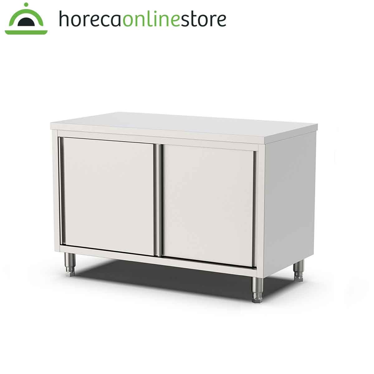 Werkkast - schuifdeuren - 100 cm - RVS - HCB - Horeca Online Store
