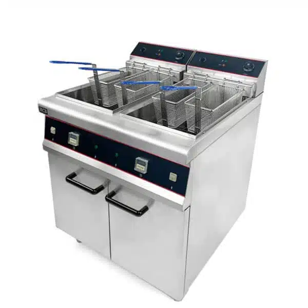 Professionele Horeca frituurpan dubbel - Friteuse - 2 x 30 liter - 400V - RVS