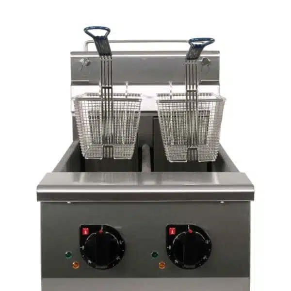 Professionele Horeca frituurpan - dubbele Friteuse - 2 x 12,5 liter - 400V - RVS