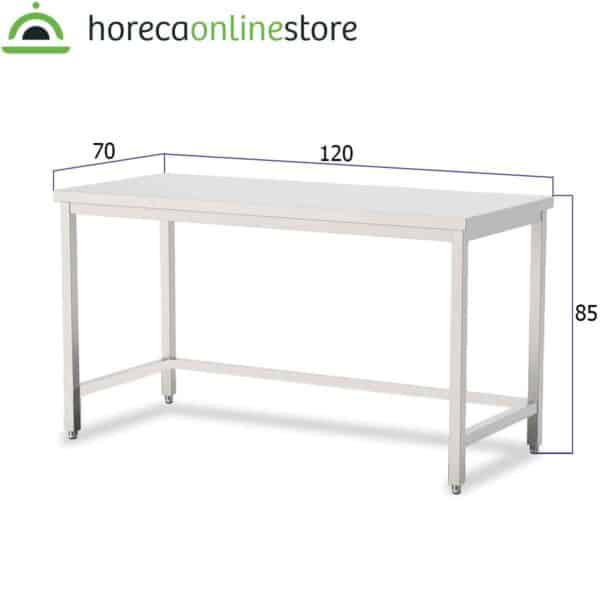 Werktafel - 120 x 70 x 85 cm - RVS Pro-line