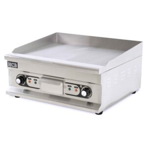 Professionele Horeca Bakplaat - 1/2 geribbeld - 400V - RVS - Electrisch Grill apparaat