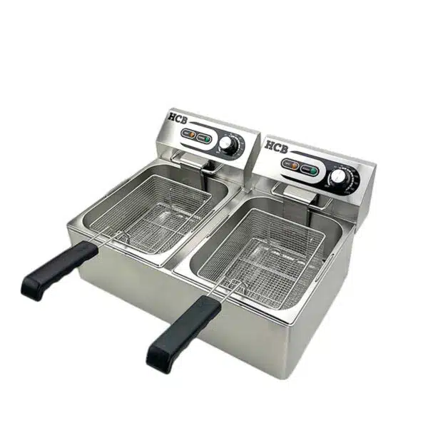 Professionele Horeca frituurpan - Dubbele friteuse - 2 x 6 liter - 230V - RVS