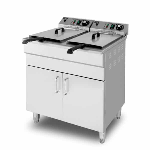 Professionele Horeca frituurpan - Dubbele friteuse - 2 x 16 liter - 400V - RVS