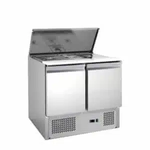 Saladette koelwerkbank - 2 deuren - 90 cm - 230V - RVS Basic-line