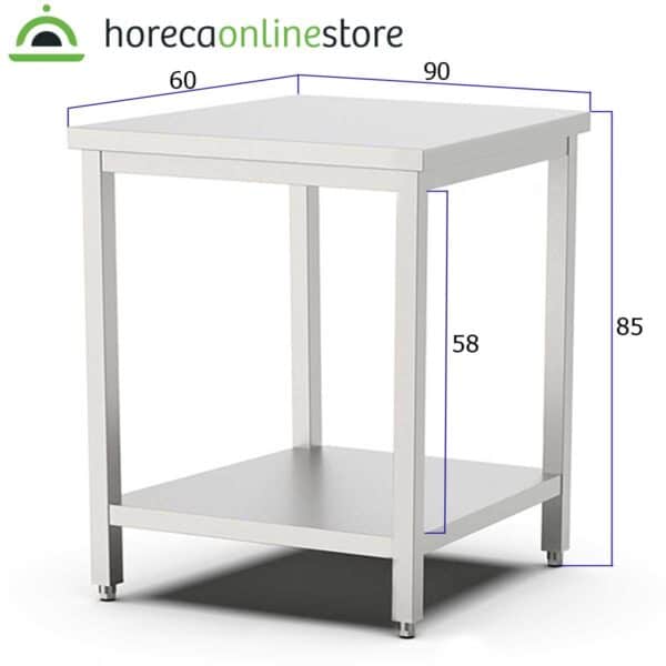 Werktafel - 90 x 60 x 85 cm - RVS Pro-line