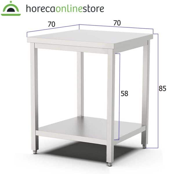 Werktafel - 70 x 70 x 85 cm - RVS Pro-line