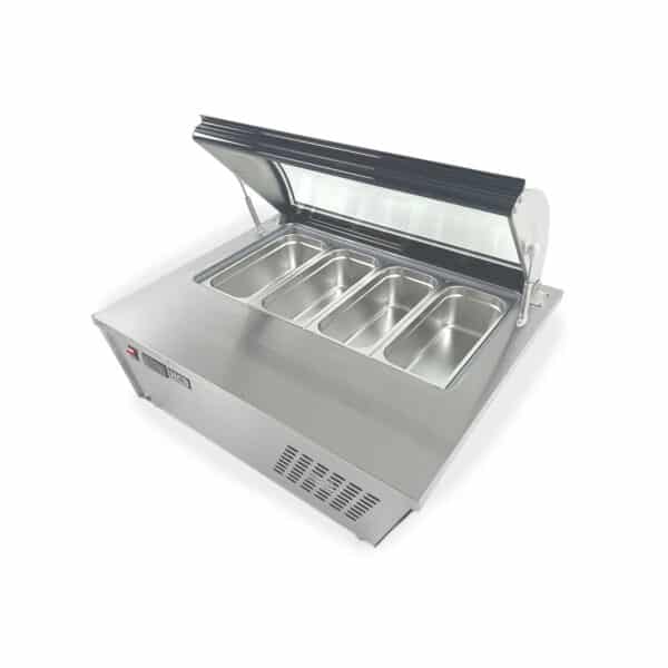 Professionele Horeca Opzet schepijsvitrine - 4 x 1/3 GN - 80,5 cm - 230V - IJs vitrine