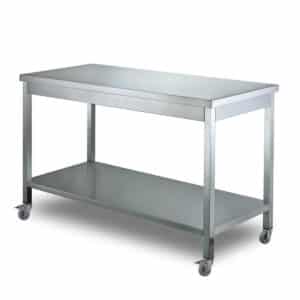 Werktafel - 160 x 70 x 85 cm - op wielen - RVS Basic-line