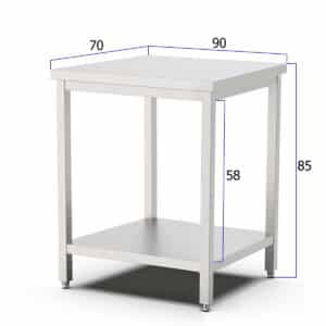 Werktafel - 90 x 70 x 85 cm - RVS Pro-line