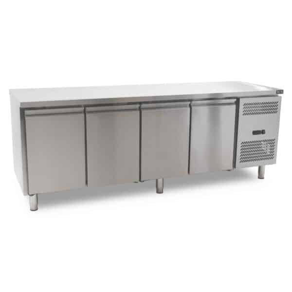 Koelwerkbank - 4 deuren - 223 cm - 230V - RVS Basic-line