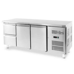 HCB Basic-line Koelwerkbank - 2 lades - 2 deuren - 179 cm - 230V - RVS