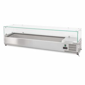 HCB Opzetkoelvitrine - Saladière met glas - 7 x 1/3 GN - 160 cm - RVS