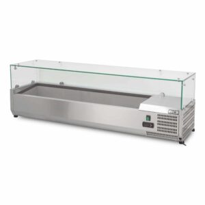 HCB Opzetkoelvitrine - Saladière met glas - 6 x 1/3 GN - 140 cm - RVS
