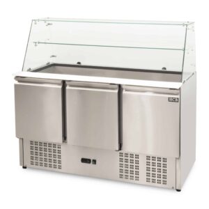 HCB Basic-line Saladette koelwerkbank - 3 deuren - 137 cm - 230V - RVS