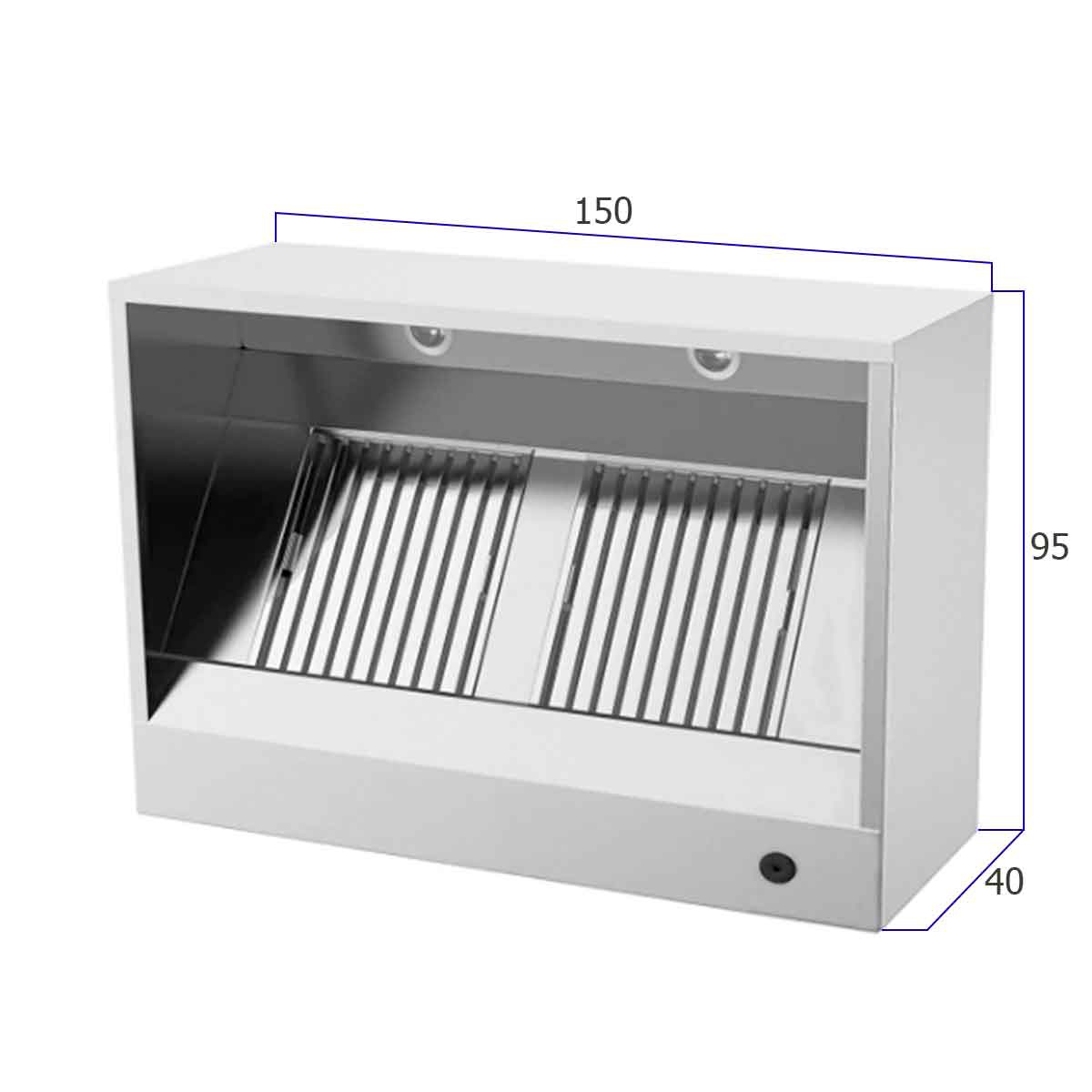 HCB Afzuigkap - doos model - 150 cm - RVS - Afbeelding 2