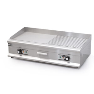 HCB Bakplaat - 1/2 geribbeld - 100 cm - 400V - RVS