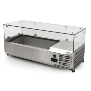 HCB Opzetkoelvitrine - Saladière met glas - 2 x 1/3 en 1 x 1/2 GN - 100 cm - RVS