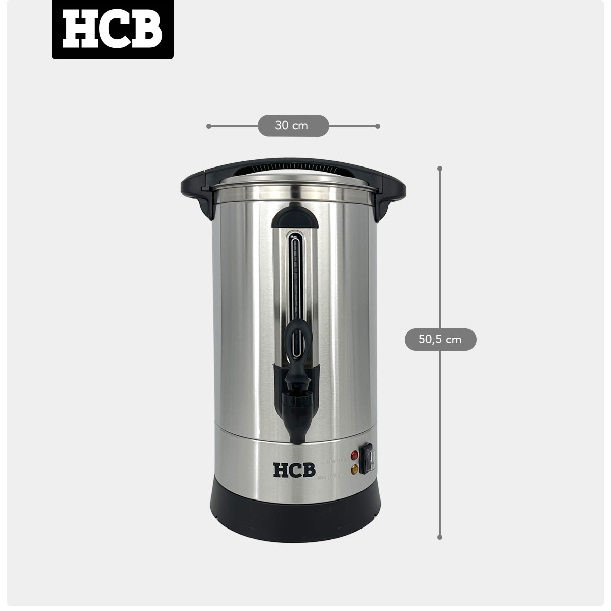 HCB Percolator - 7,9 liter - 55 kopjes - zilver - 230V - RVS - Afbeelding 5