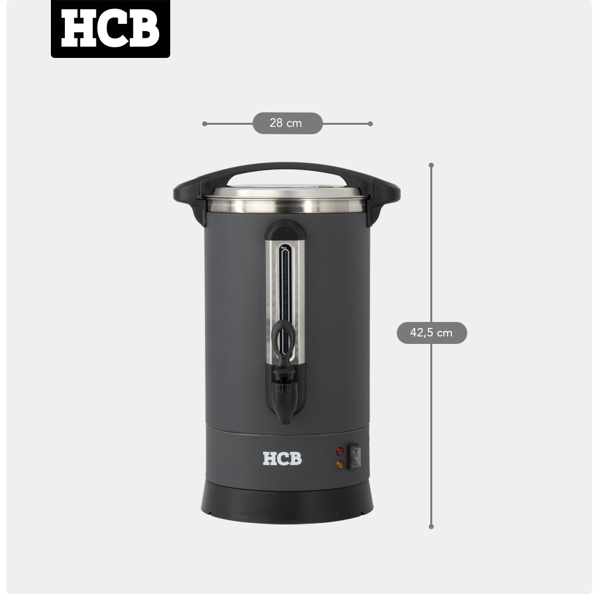 HCB Percolator - 5,3 liter - 35 kopjes - zwart - 230V - RVS - Afbeelding 9