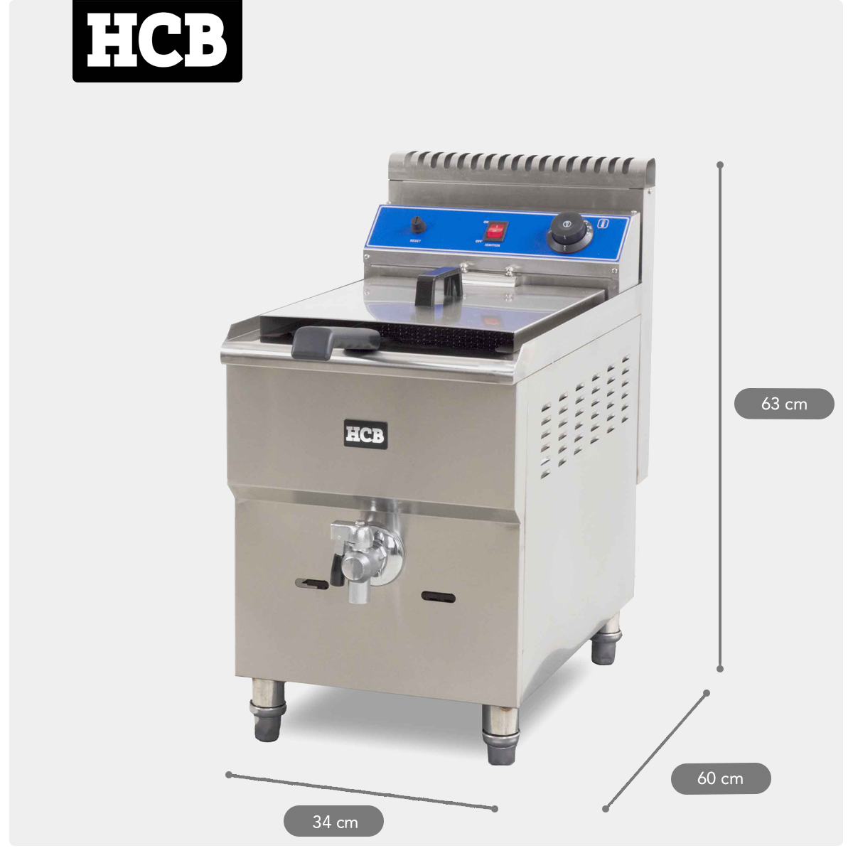 HCB Friteuse - 14 liter - propaan 30 mbar - RVS - Afbeelding 10