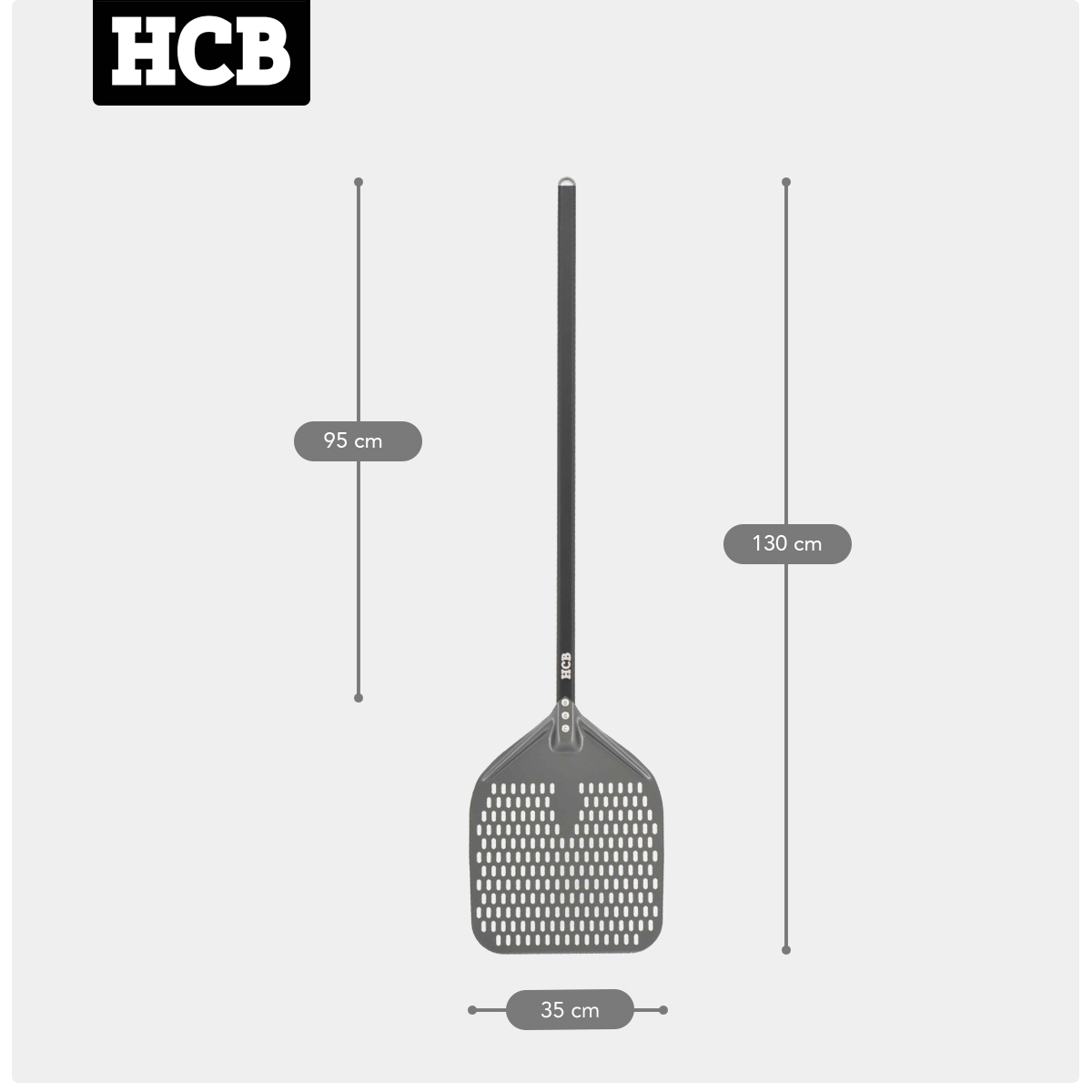 HCB Pizzaschep - geperforeerd blad - 130 cm - geanodiseerd - Afbeelding 6