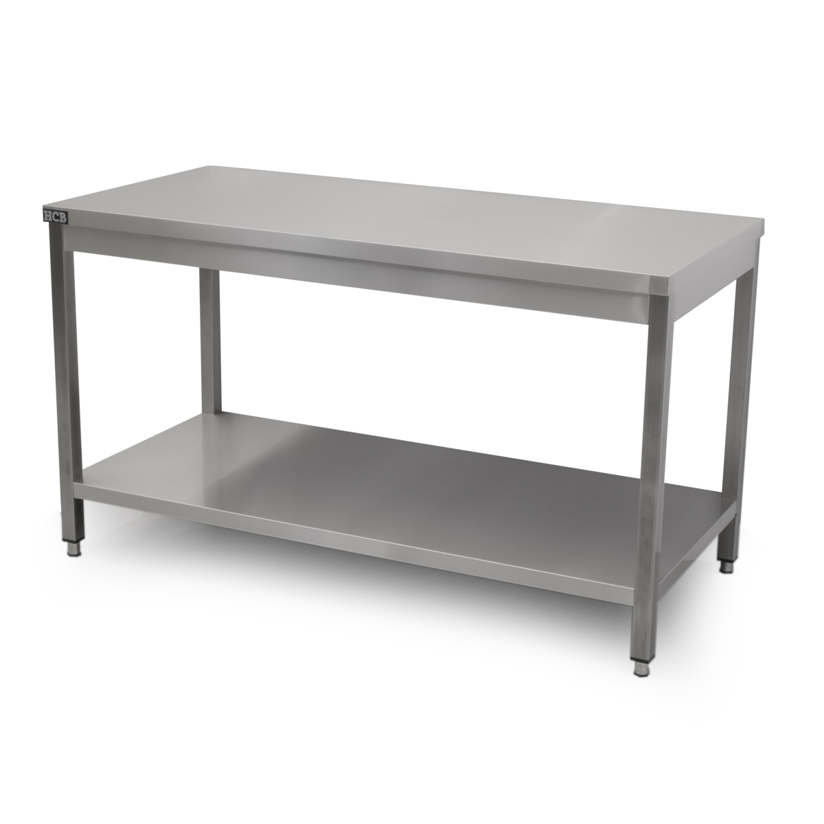 HCB Basic-line Werktafel - met onderschap - 150 x 70 x 85 cm - RVS
