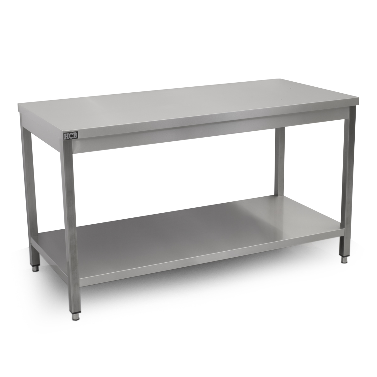 HCB Basic-line Werktafel - met onderschap - 150 x 70 x 85 cm - RVS