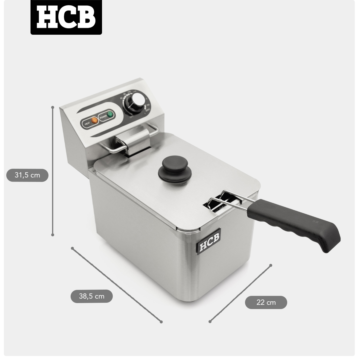 HCB Friteuse - 4,5 liter - 230V - RVS - Afbeelding 4