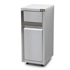HCB Prullenbak - verrijdbaar - 50 liter - duwdeksel - RVS