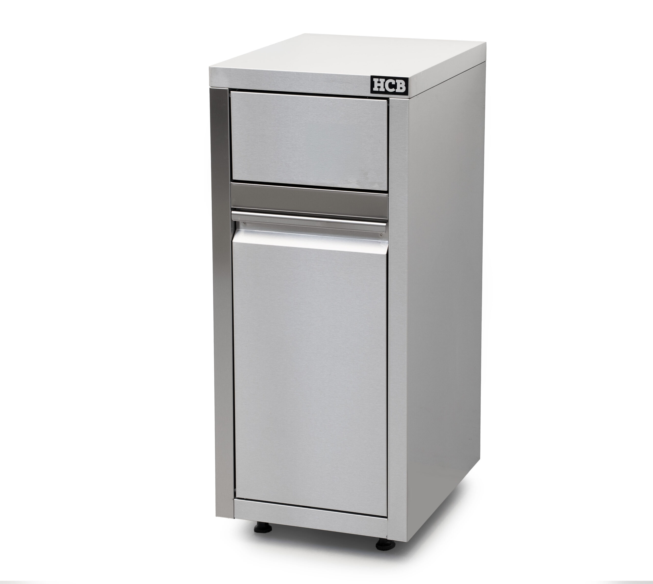 HCB Prullenbak - verrijdbaar - 50 liter - duwdeksel - RVS