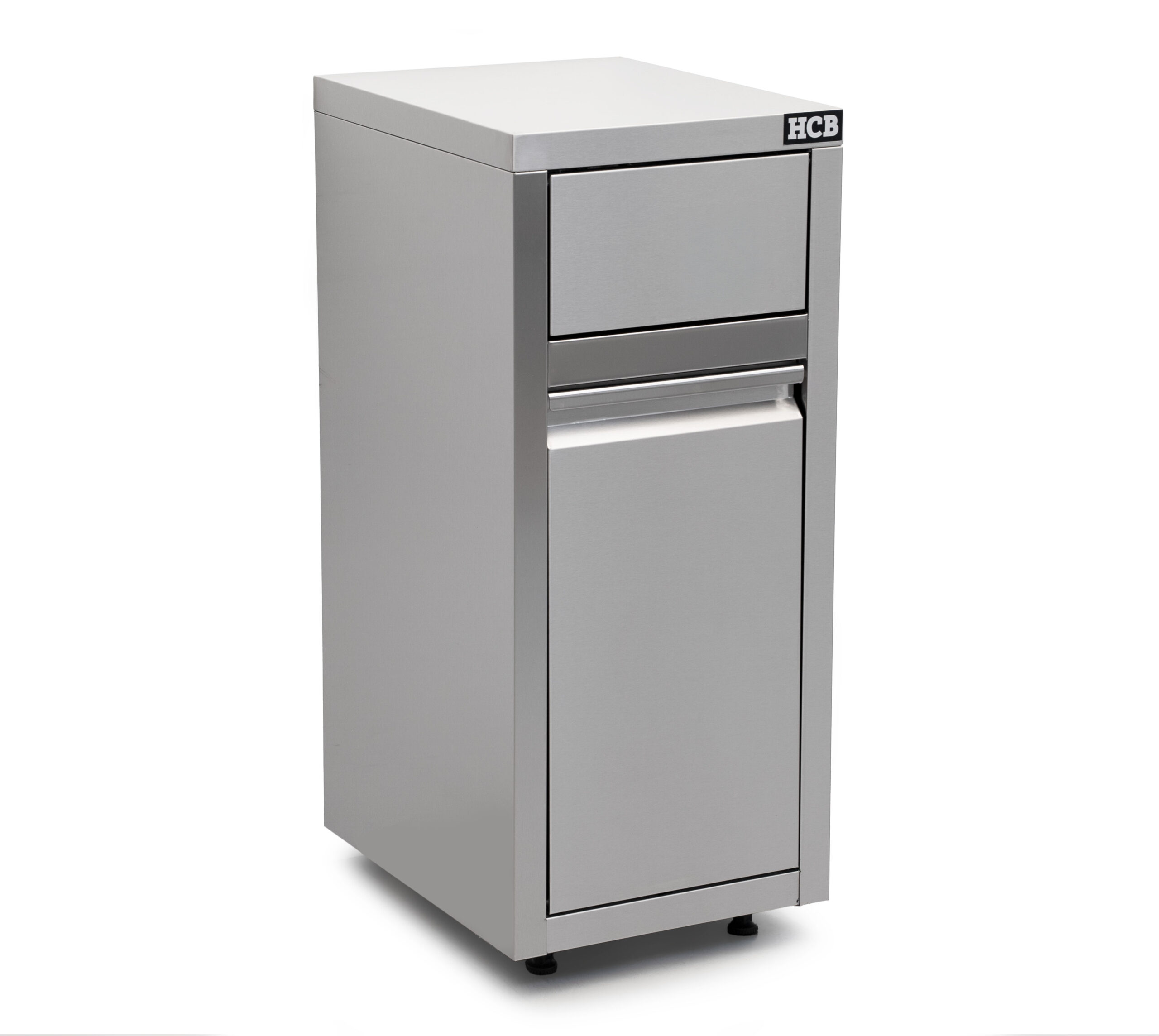 HCB Prullenbak - verrijdbaar - 50 liter - duwdeksel - RVS - Afbeelding 2