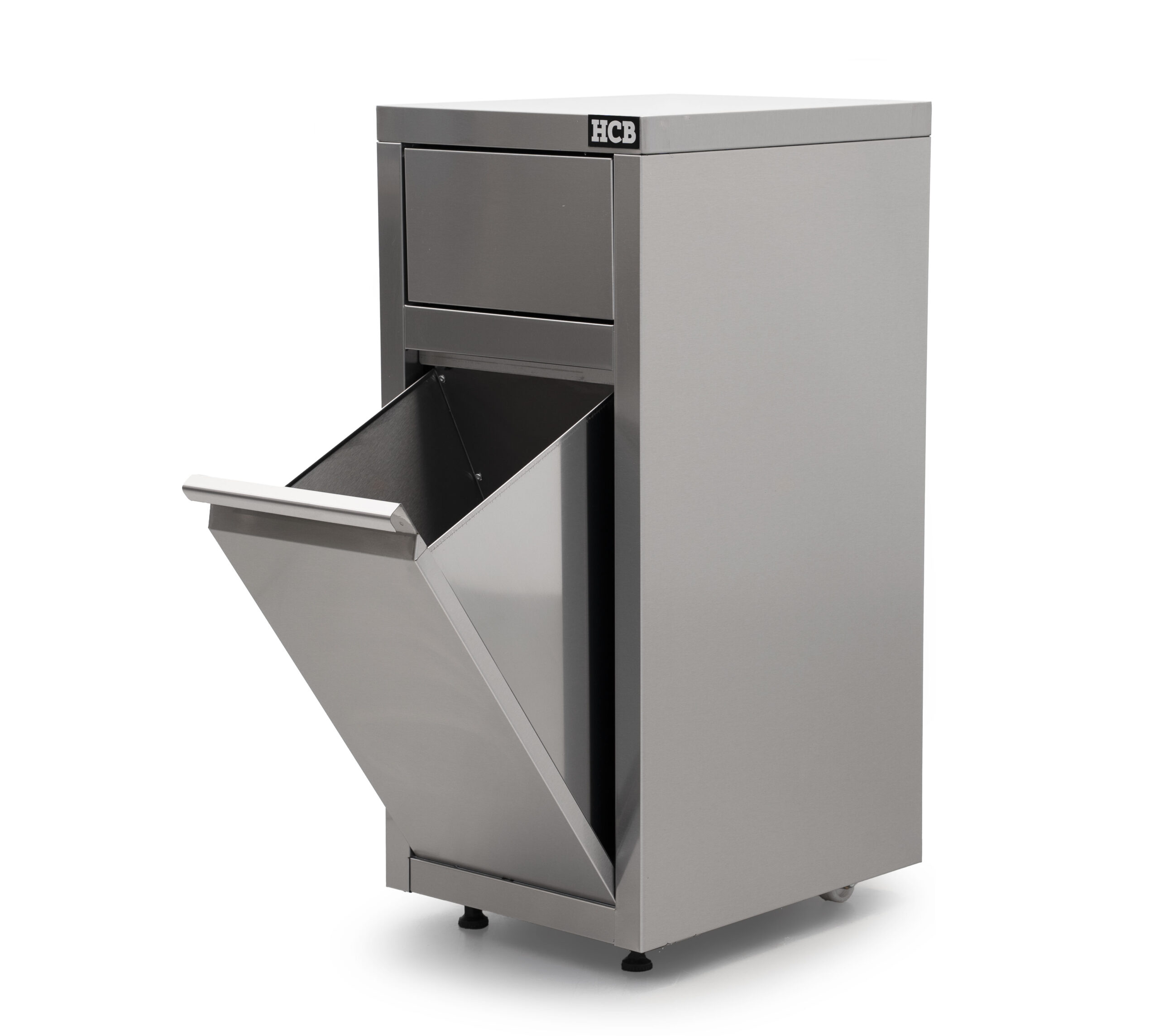 HCB Prullenbak - verrijdbaar - 50 liter - duwdeksel - RVS - Afbeelding 6