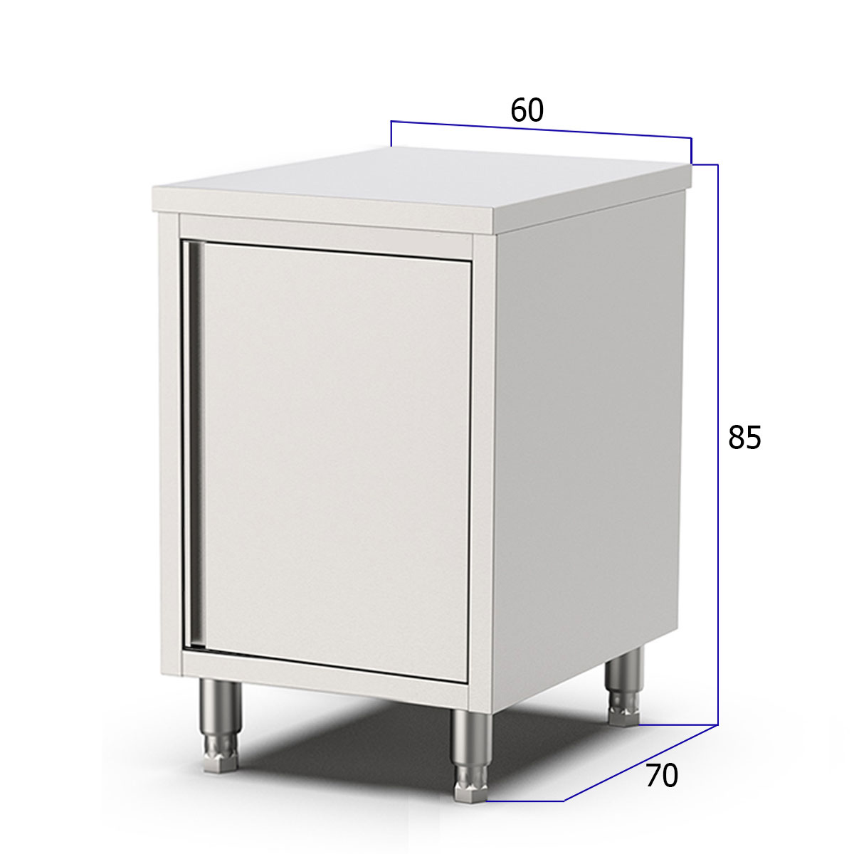 HCB Werkkast - klapdeur - 60 cm - RVS - Afbeelding 2