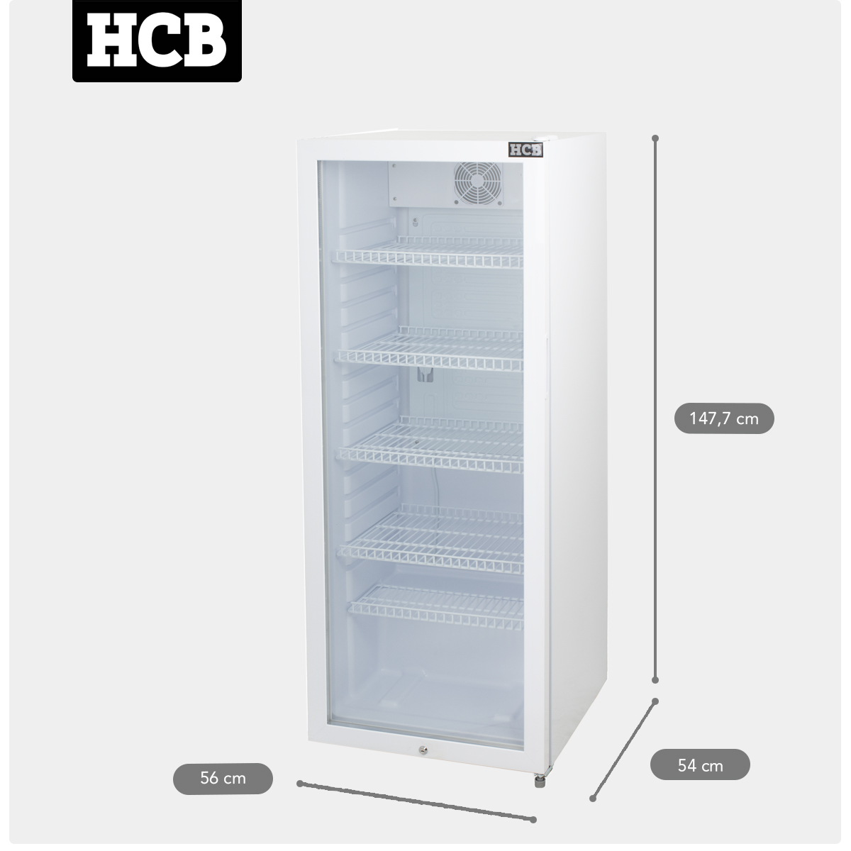 HCB Glasdeurkoeling - 248 liter - Wit - 230V - Afbeelding 11