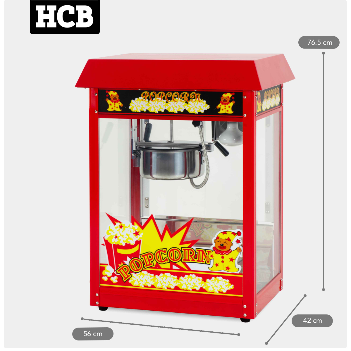 HCB Popcornmachine - luxe - rood - 230V - Afbeelding 9