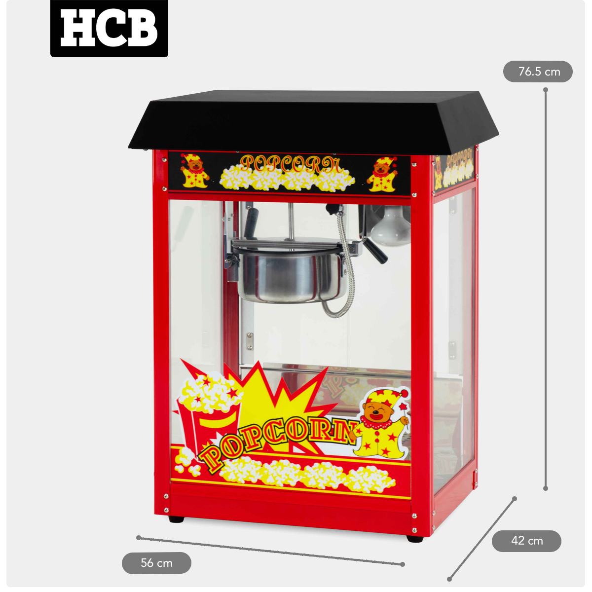 HCB Popcornmachine - luxe - zwart - 230V - Afbeelding 9