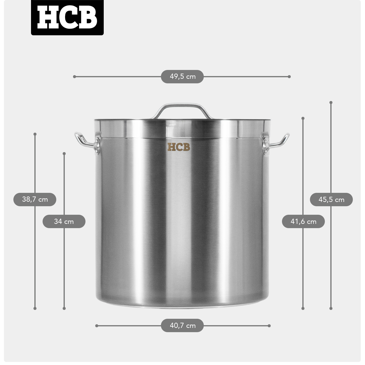 HCB Kookpan - alle warmtebronnen - 50 liter - RVS - Afbeelding 7