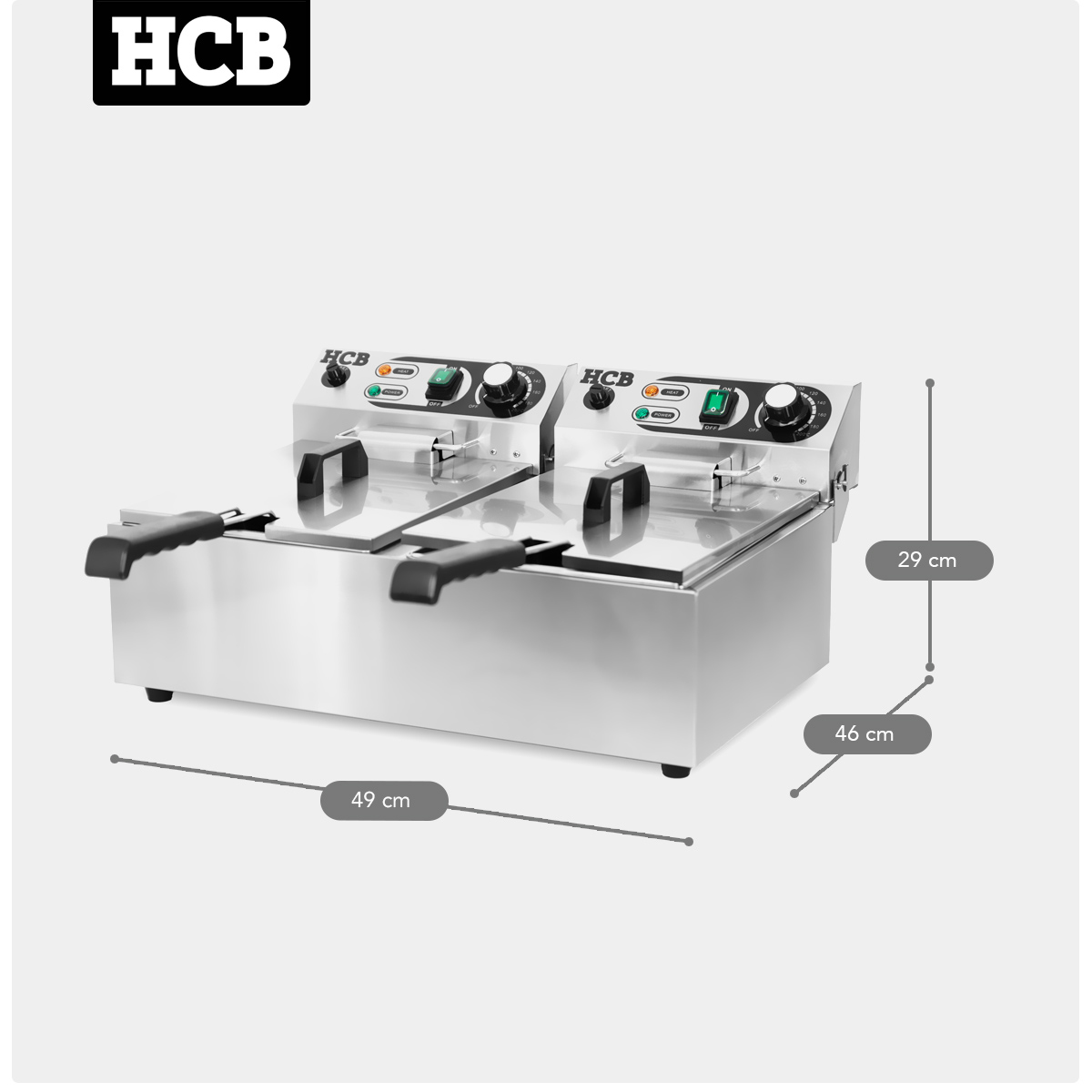 HCB Dubbele friteuse - 2 x 6 liter - 2 x 230V - RVS - Afbeelding 14