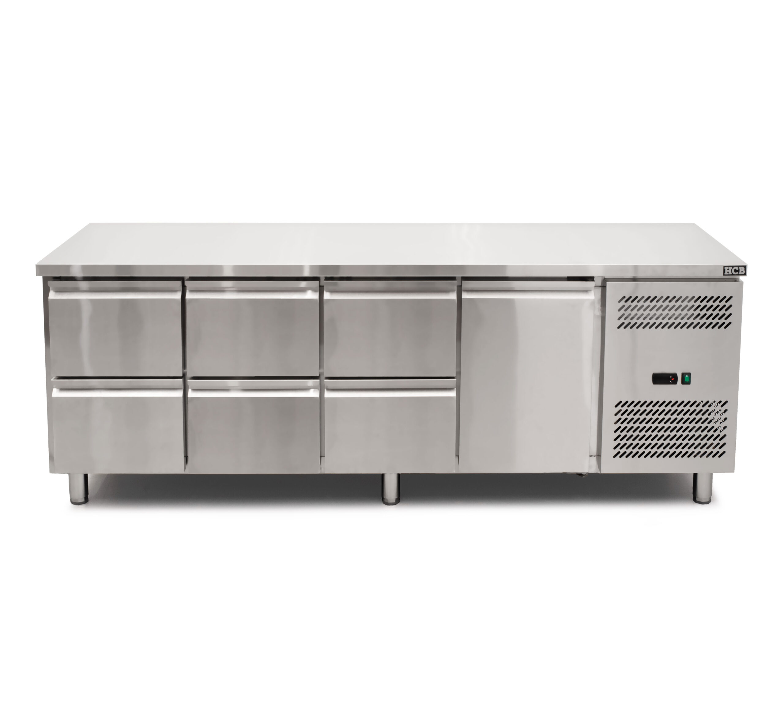 HCB Basic-line Koelwerkbank - 6 lades - 1 deur - 223 cm - 230V - RVS - Afbeelding 6