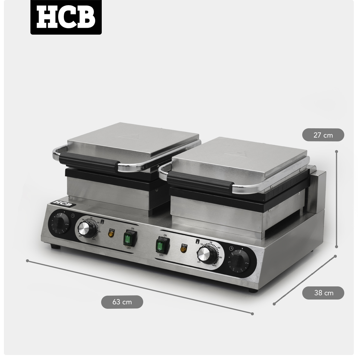 HCB Wafelijzer - Luikse wafels - 4st - 230V - RVS - Afbeelding 12