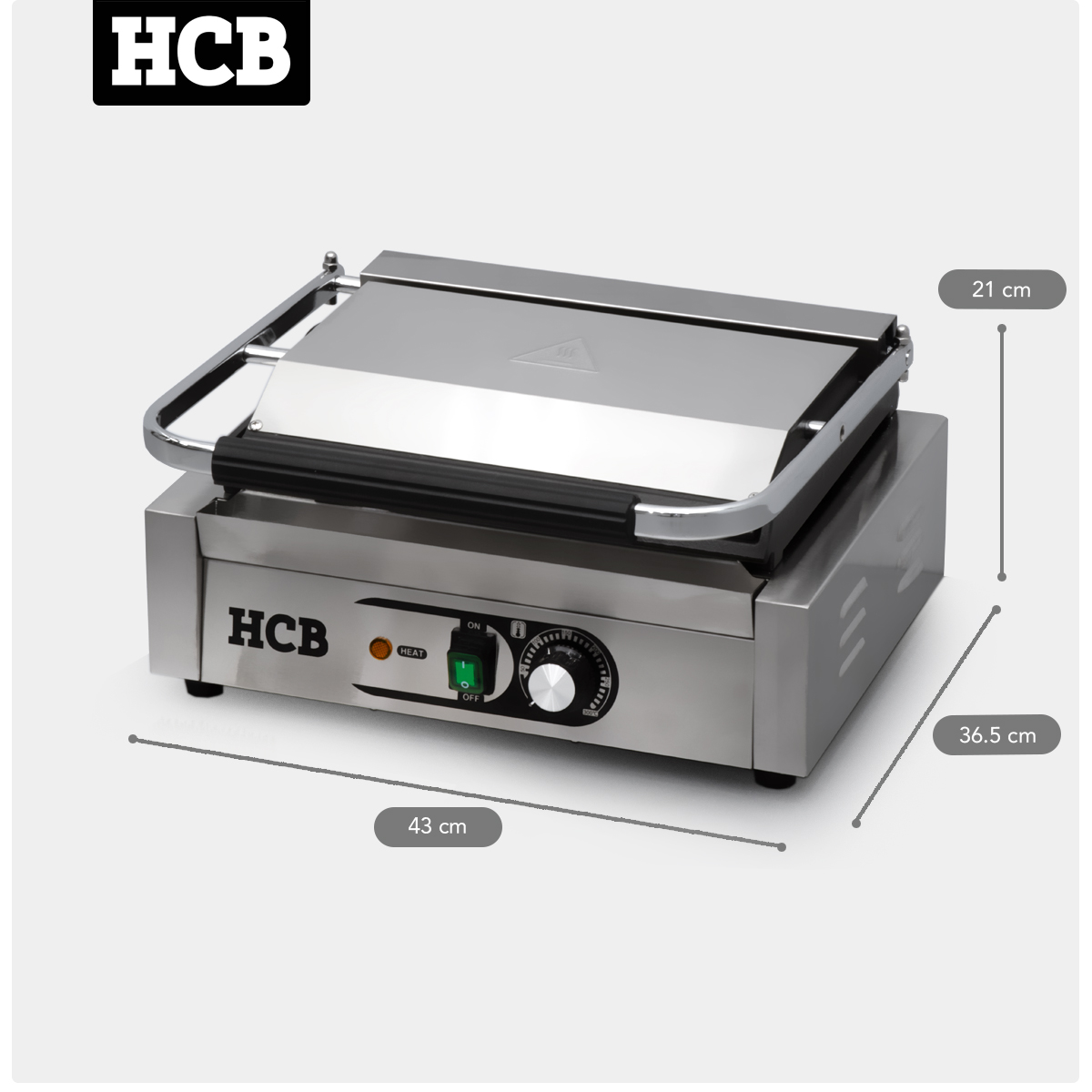 HCB Paninigrill - glad - 230V - RVS - Afbeelding 7