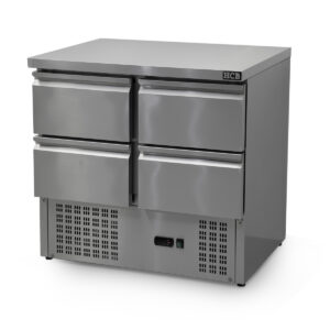 HCB Basic-line Koelwerkbank - 4 lades - 90 cm - 230V - RVS