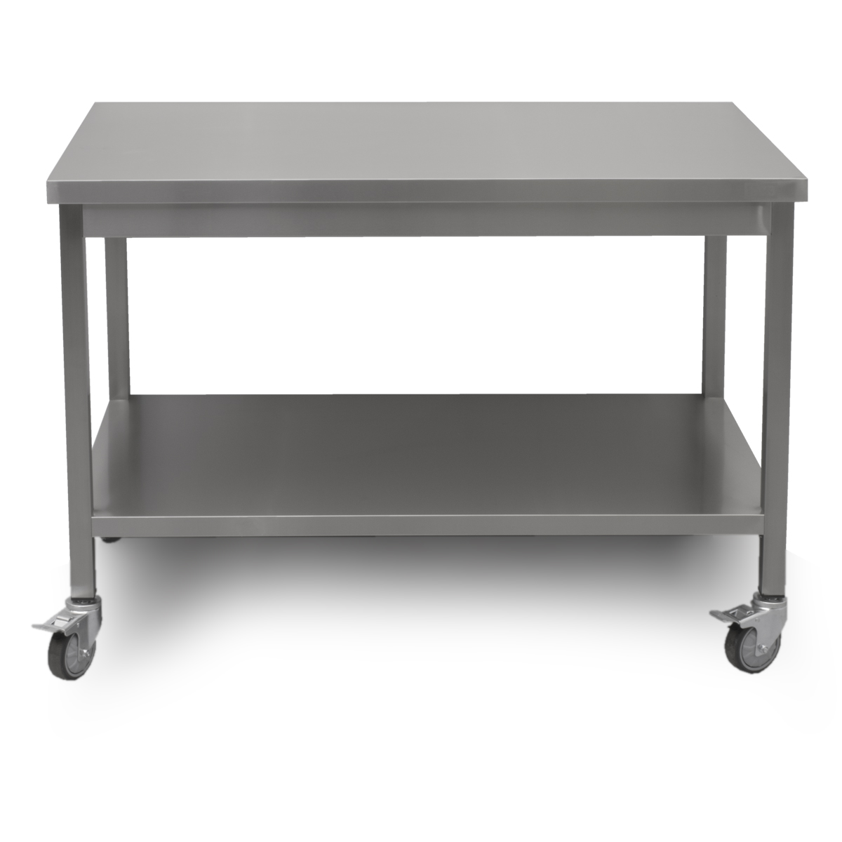 HCB Basic-line Werktafel - met onderschap - 120 x 70 x 85 cm - verrijdbaar - RVS