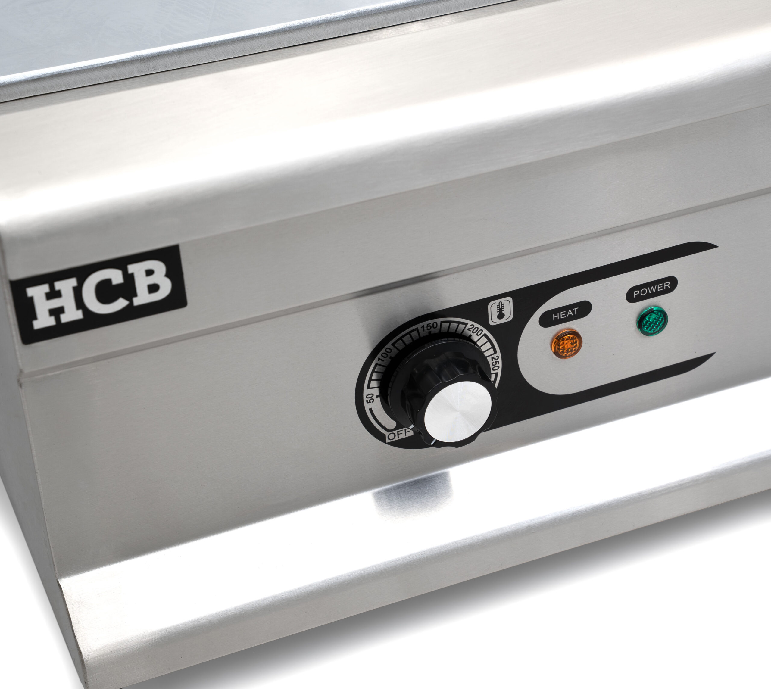 HCB Bakplaat - glad - chroom - 100 cm - 400V - RVS