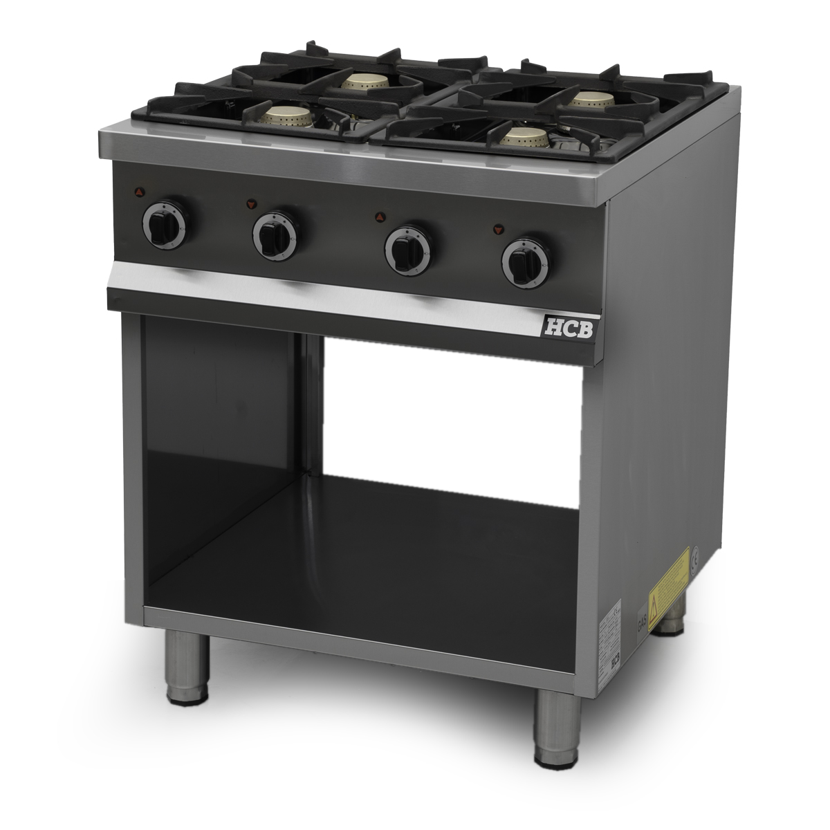 HCB Gasfornuis - 4 pitten - 70 cm - 24 kW - RVS