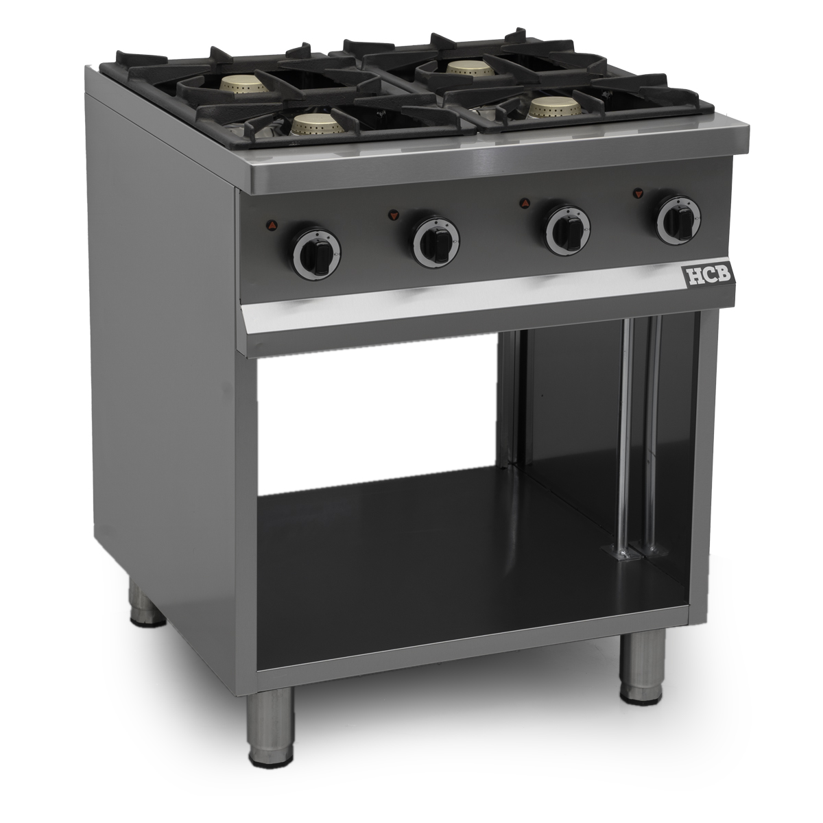 HCB Gasfornuis - 4 pitten - 70 cm - 24 kW - RVS