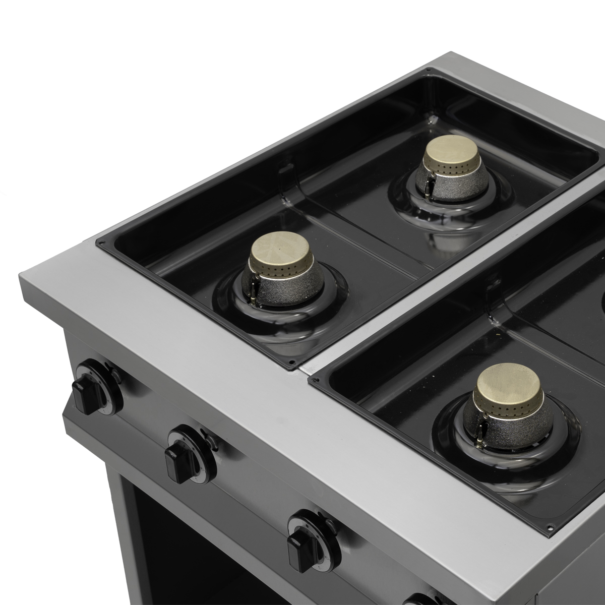 HCB Gasfornuis - 4 pitten - 70 cm - 24 kW - RVS