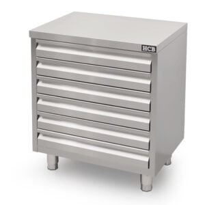 HCB Werkkast - 6 lades - 70 cm - RVS