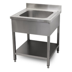HCB Spoeltafel - enkele spoelbak - 70 cm - RVS