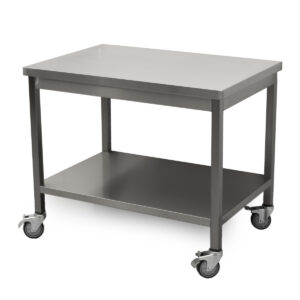 HCB Basic-line Werktafel - met onderschap - 100 x 70 x 85 cm - verrijdbaar - RVS
